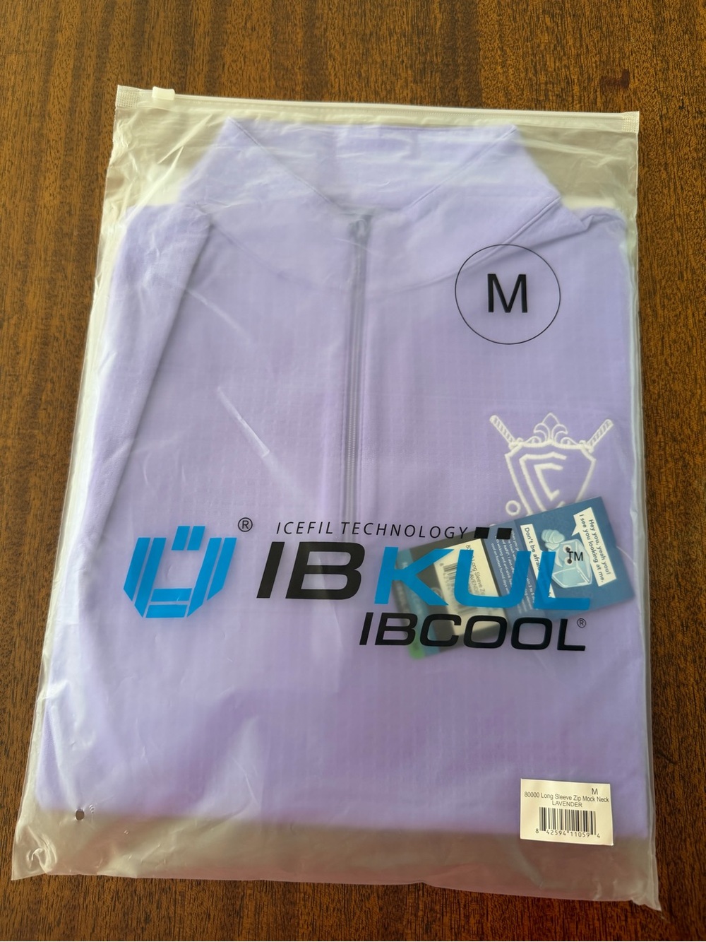 IBKUL Lavender Long Sleeve Zip-Front Tee